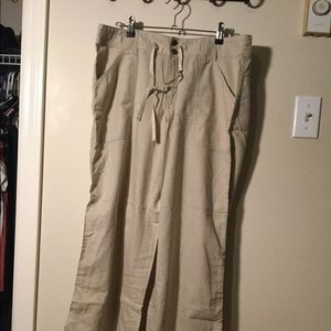 Patagonia wide leg linen pants. Natural, size 12.